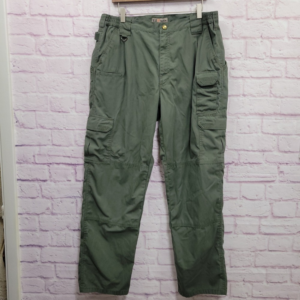 5.11 Tactical Cargo Pants Mens 38x32 Green Ripstop Utility Workwear Gorpcore